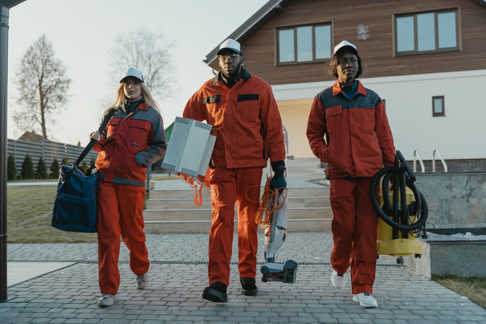 Team von Alcicek Reinigung mit Ausrüstung
